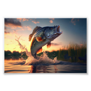 Bass Fish, Outdoor Art, Fishing Art, Love Fishing Photo Print
