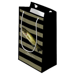 Bass Fish Outdoor Hobby Mens Birthday Personalised Small Gift Bag
