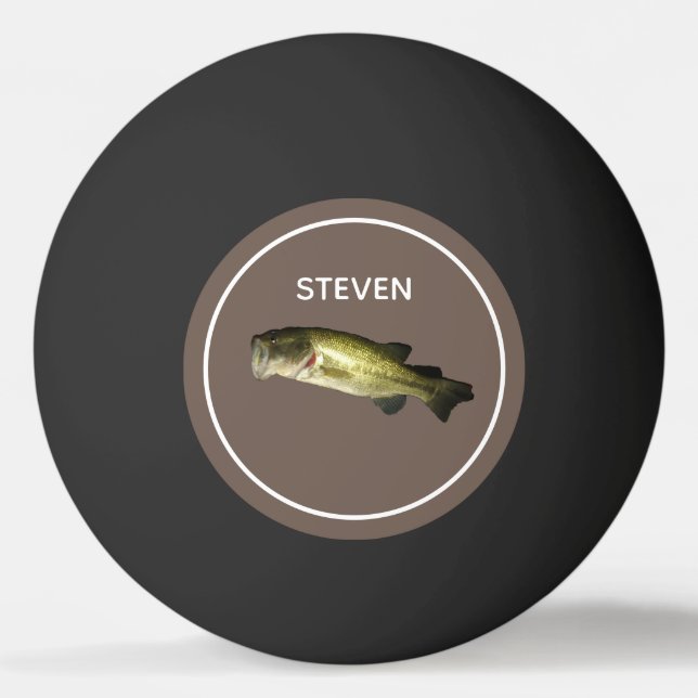 Bass Fish Outdoor Hobby Mens Personalised Ping Pong Ball (Front)