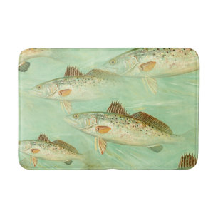 Bass Fish Pattern  Bath Mat
