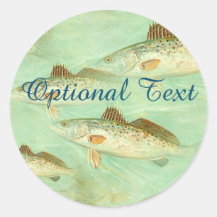 Bass Fish Pattern Classic Round Sticker