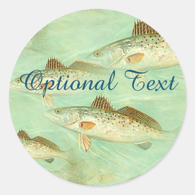 Bass Fish Pattern  Classic Round Sticker (Front)