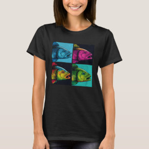 Bass Fish Pop Illustration Colourful Animal Women T-Shirt