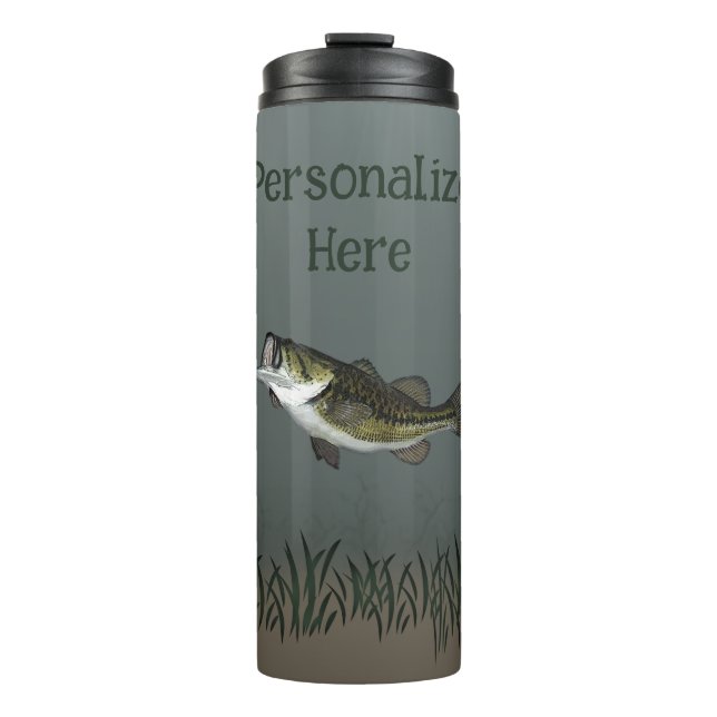 Bass Fish Scene Personalised Thermal Tumbler (Front)