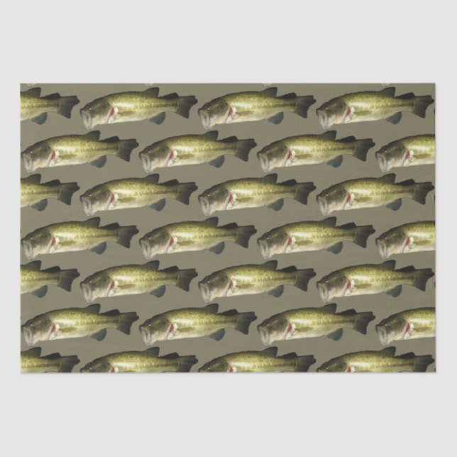 Bass Fish Sport Pattern Mens Tissue Paper (Front)