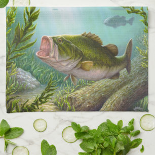 Bass Fish Tea Towel