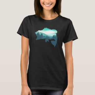 Bass Fish Vintage Minimalist Wilderness Forest Fis T-Shirt