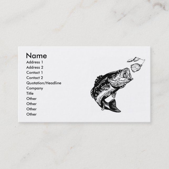 Bass Fisherman's Business Cards (Front)