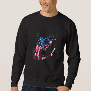 Bass Fishing American Flag For Patriotic Fisherman Sweatshirt