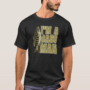 Bass Fishing Angling Mam Black Fish Fisherman Spor T-Shirt