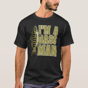 Bass Fishing Angling Mam Black Fish Fisherman Spor T-Shirt