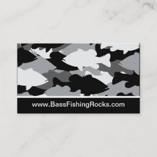 Bass Fishing Black Camo Business Card