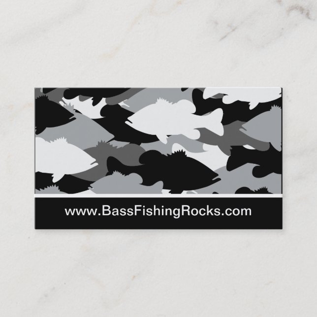 Bass Fishing Black Camo Business Card (Front)