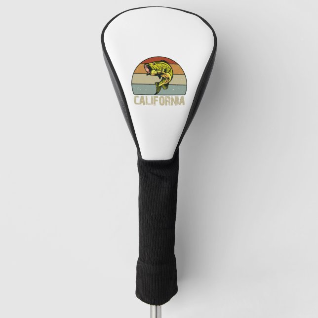 Bass Fishing California Golf Head Cover (Front)