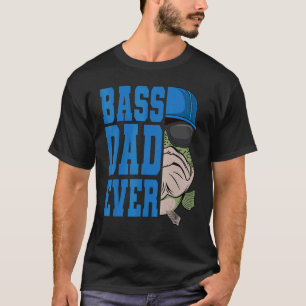 Bass Fishing Dad Angling Fisherman Black Fish Fath T-Shirt
