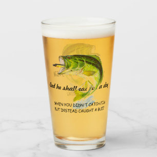 Bass Fishing Drink Glass
