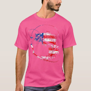 Bass Fishing Fish Fathers American Flag 160  T-Shirt