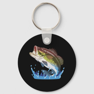 Bass Fishing, Fisherman, Funny Fishing Gear Gifts Key Ring