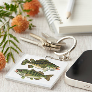 Bass Fishing Fishermen and Fisherwomen Key Ring