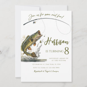 Bass Fishing Funny Birthday Invitation