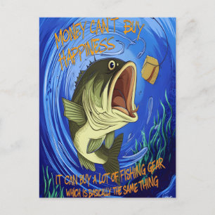 Bass Fishing Happiness Postcard