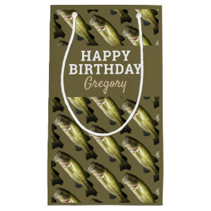 Bass Fishing Hobby Birthday Mens Personalised Small Gift Bag