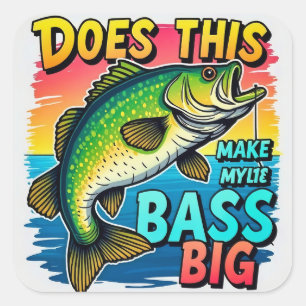  Bass Fishing Humour Square Sticker