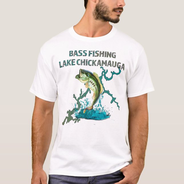 Bass Fishing Lake Chickamauga T-Shirt (Front)