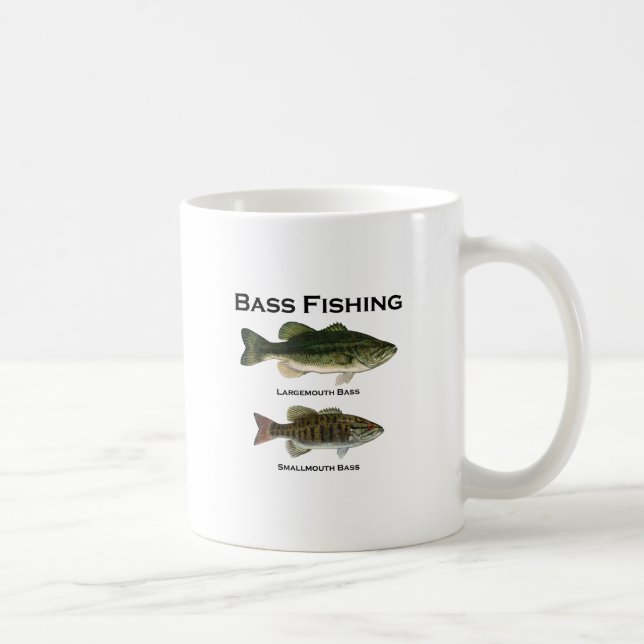 Bass Fishing Logo (largemouth - smallmouth) Coffee Mug (Right)