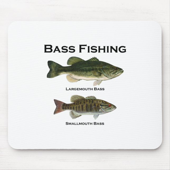 Bass Fishing Logo (largemouth - smallmouth) Mouse Mat (Front)