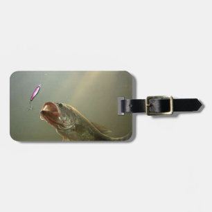 bass fishing luggage tag