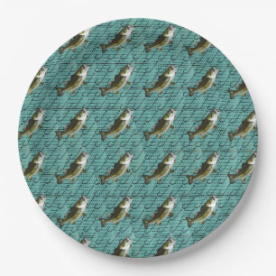 Bass Fishing Paper Plate
