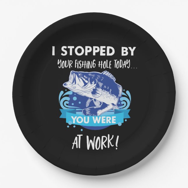 Bass Fishing Party Birthday Retirement Fish Fry Paper Plate (Front)