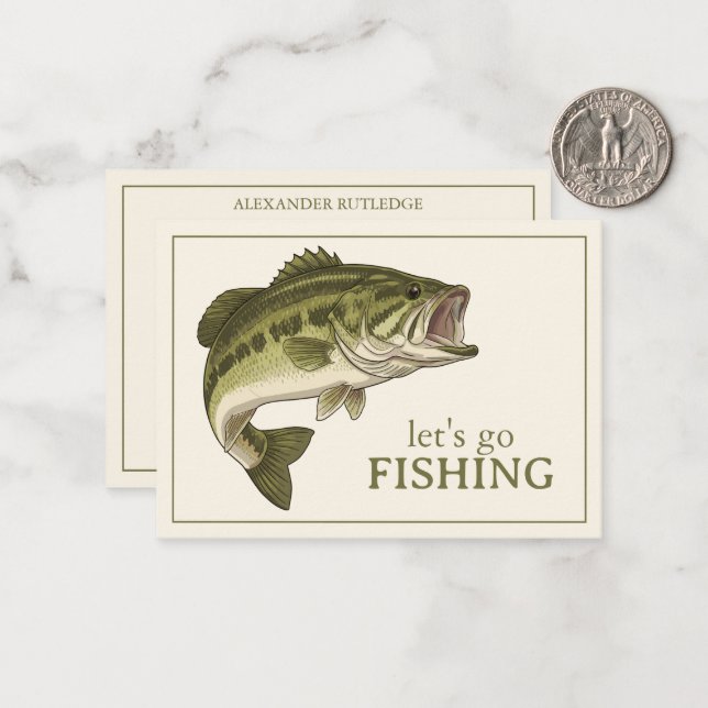 Bass Fishing Personalised Card (Front/Back In Situ)