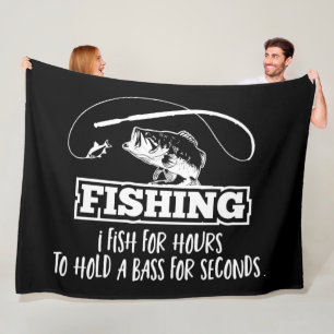Bass Fishing Quote Funny Hobby Sports Time Fleece Blanket