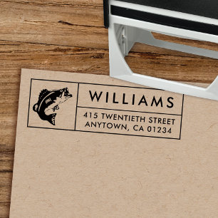 Bass Fishing Self-Inking Return Address Self-inking Stamp
