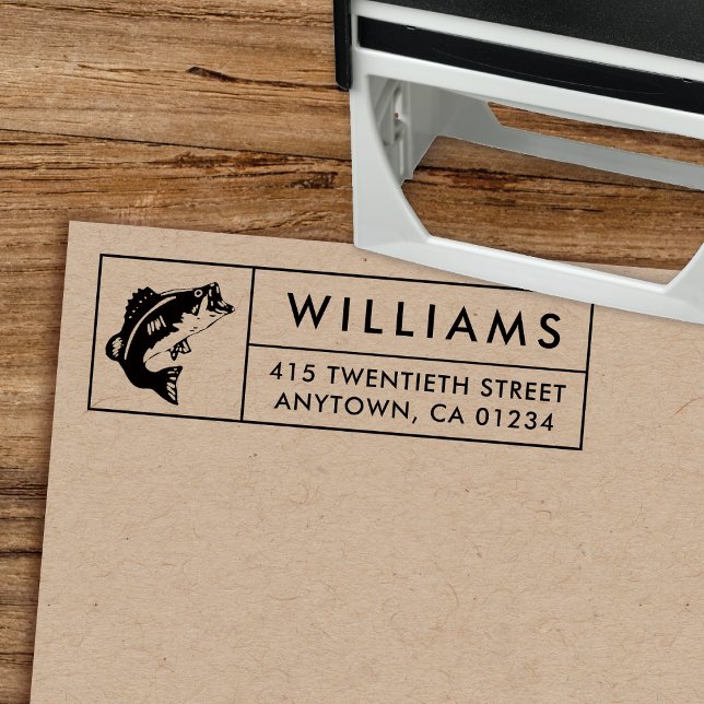 Bass Fishing | Self-Inking Return Address Stamp (Creator Uploaded)