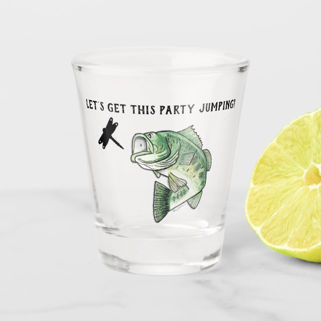 Bass Fishing Shot Glass (Front)