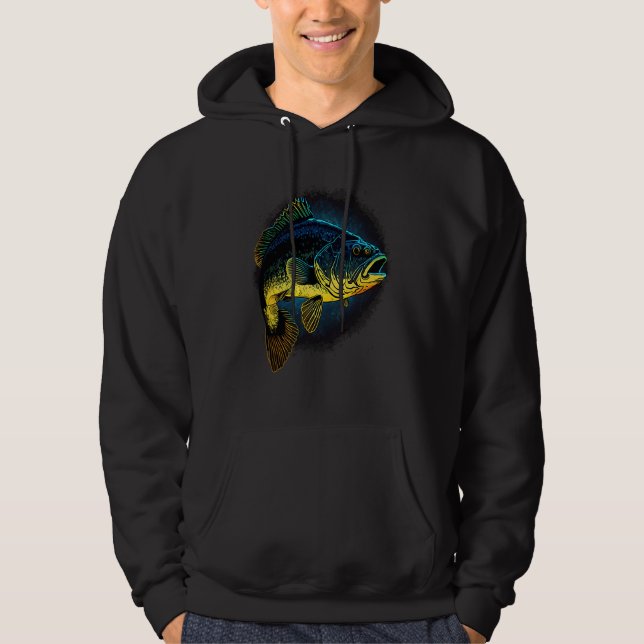 Bass Fishing Tournament Black Bass Fish Catcher Hoodie (Front)