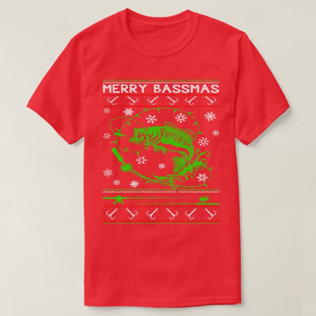 Bass Fishing Ugly Christmas Sweater (Design Front)