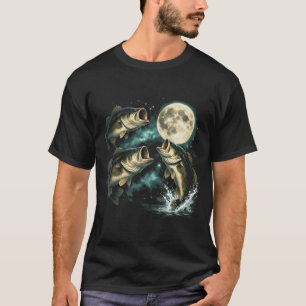 Bass Fishing Under Full Moon T-Shirt