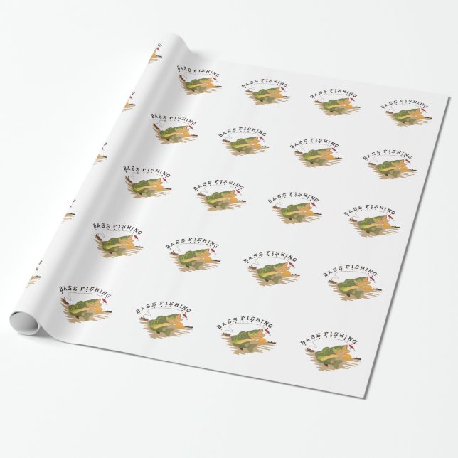 Bass Fishing Wrapping Paper (Unrolled)