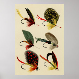 Bass Flies 270 to 275 Vintage Poster