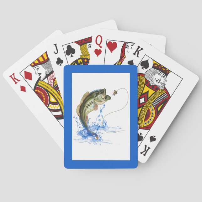 Bass Fly Fishing Playing Cards (Back)