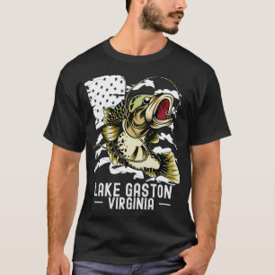 Bass Game Fishing Sports Fisherman Lake Gaston Vir T-Shirt