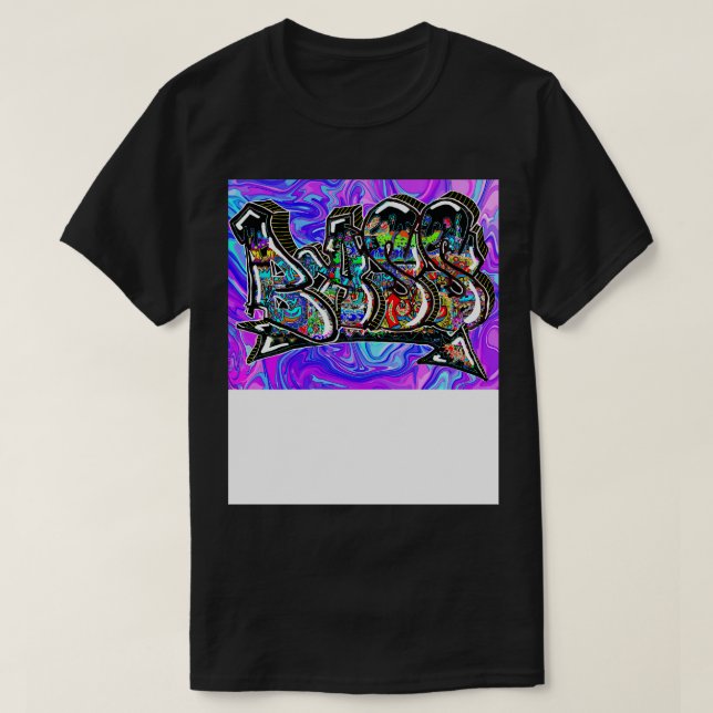 Bass Graffiti Guitar Gig Art T-Shirt (Design Front)