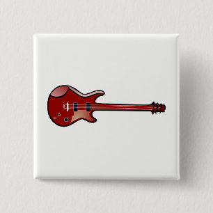Bass guitar 15 cm square badge