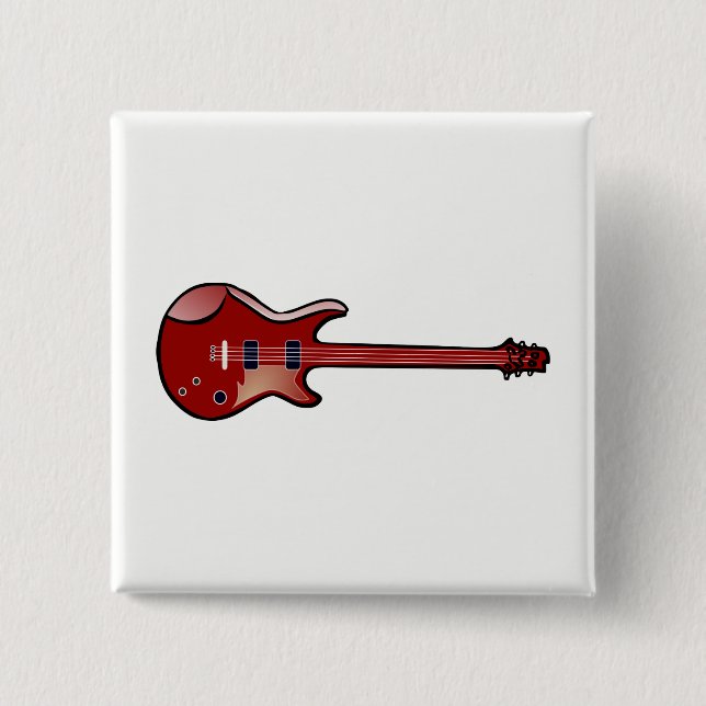 Bass guitar 15 cm square badge (Front)
