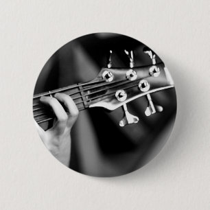 bass guitar 6 cm round badge