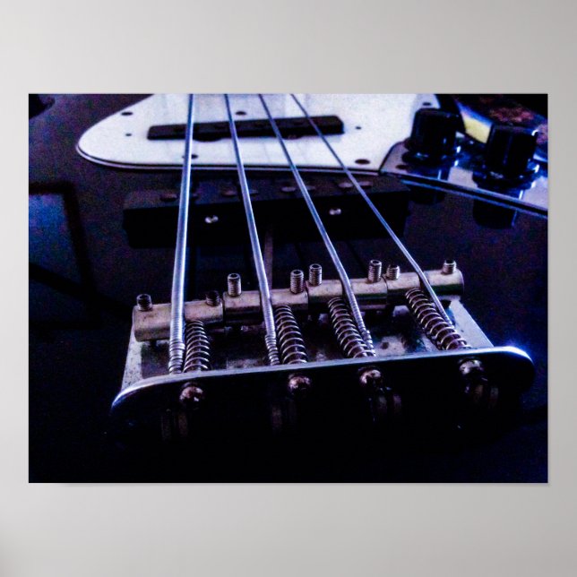 Bass Guitar Abstract Poster (Front)